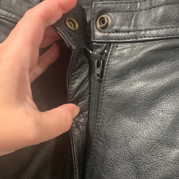 Genuine vintage leather high rise biker concert club pants styles To Go size 10 - Picture 4 of 11